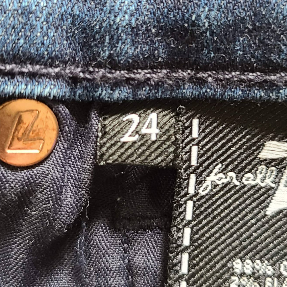7 FOR ALL MANKIND Luxe Vintage The Ankle Skinny Raw Hem Jeans Indigo Women's 24‎ - Picture 11 of 14